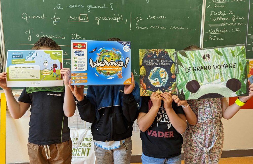 Classe de CE1, école Ste Anne La Rose des Vents - Bain de Bretagne. Gagnants du concours régional 2023