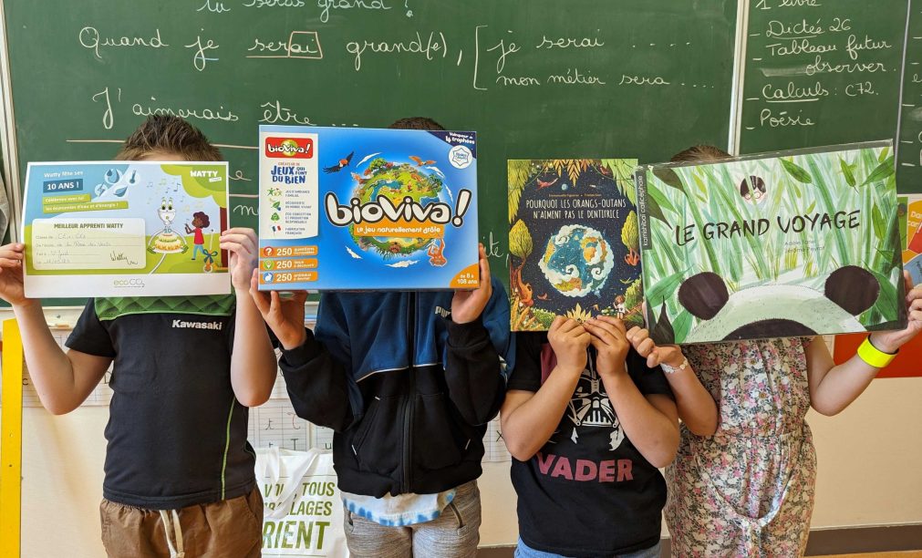 Classe de CE1, école Ste Anne La Rose des Vents - Bain de Bretagne. Gagnants du concours régional 2023